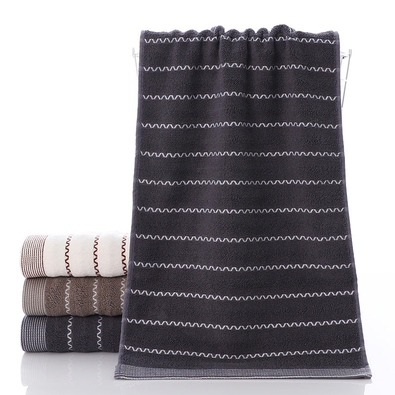 Ladies terry bath towel with modern stripes Bowlift