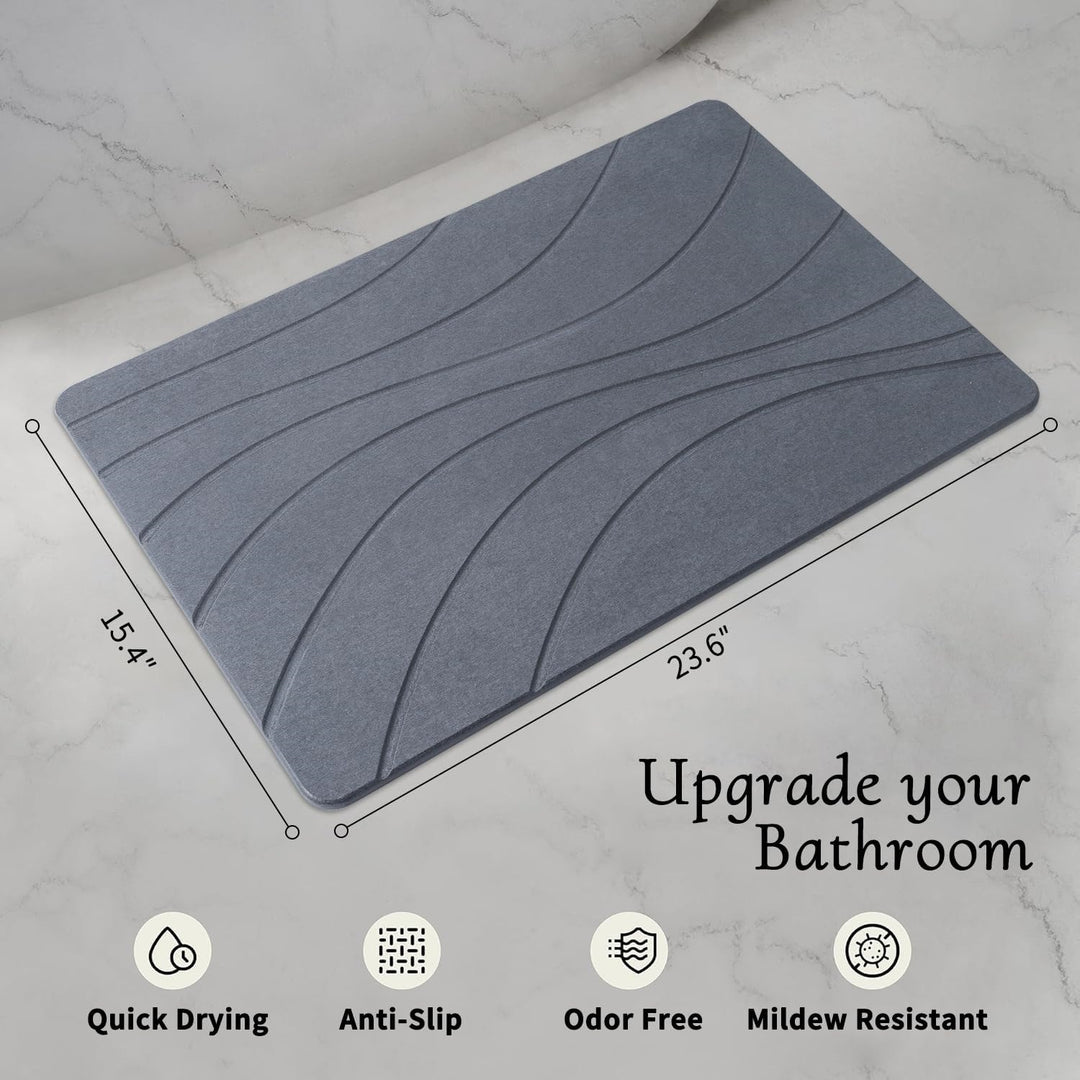 Diatomaceous Earth Bath Mat with Non-Slip Safety Features