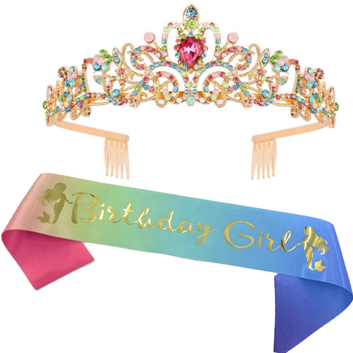 Ladies Glittering Tiara with Sparkling Rhinestones Bowlift