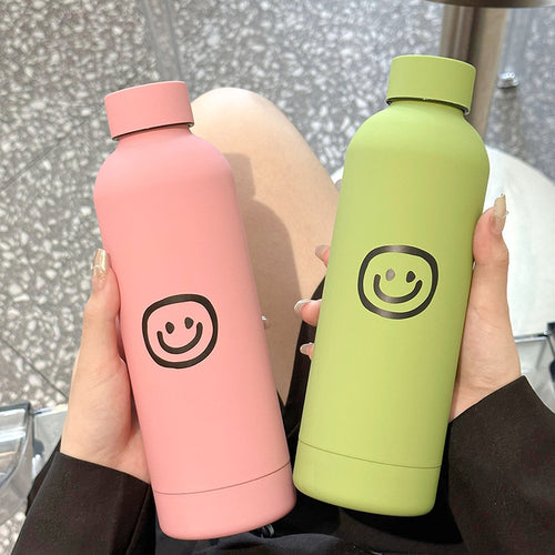 Women's Insulated Water Bottle with Fun Emoji Design Bowlift