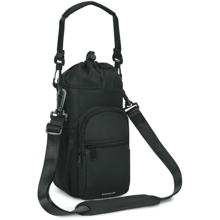 Insulated drinking bottle carrying bag with external compartment Bowlift