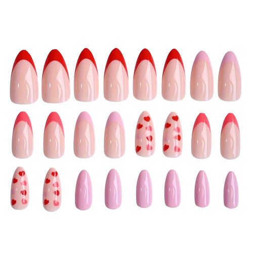 Heart-Patterned Press-On Nail Set Bowlift