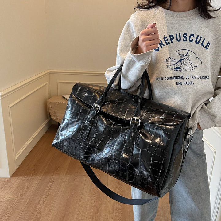 Crocodile Texture Luxury Travel Duffle Bag Bowlift