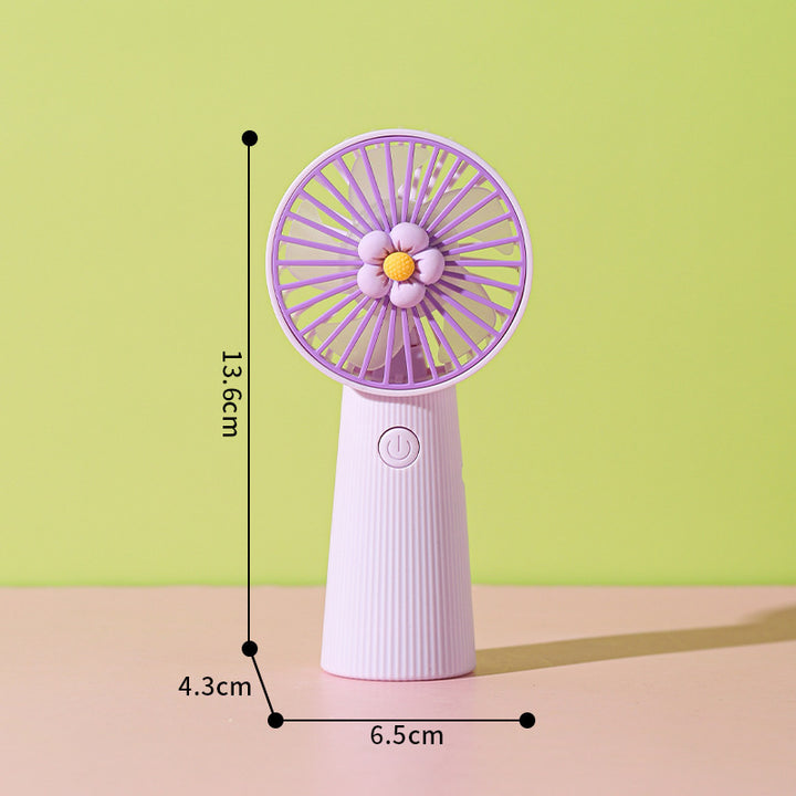 Decorative Floral Handheld Cooling Fan Bowlift