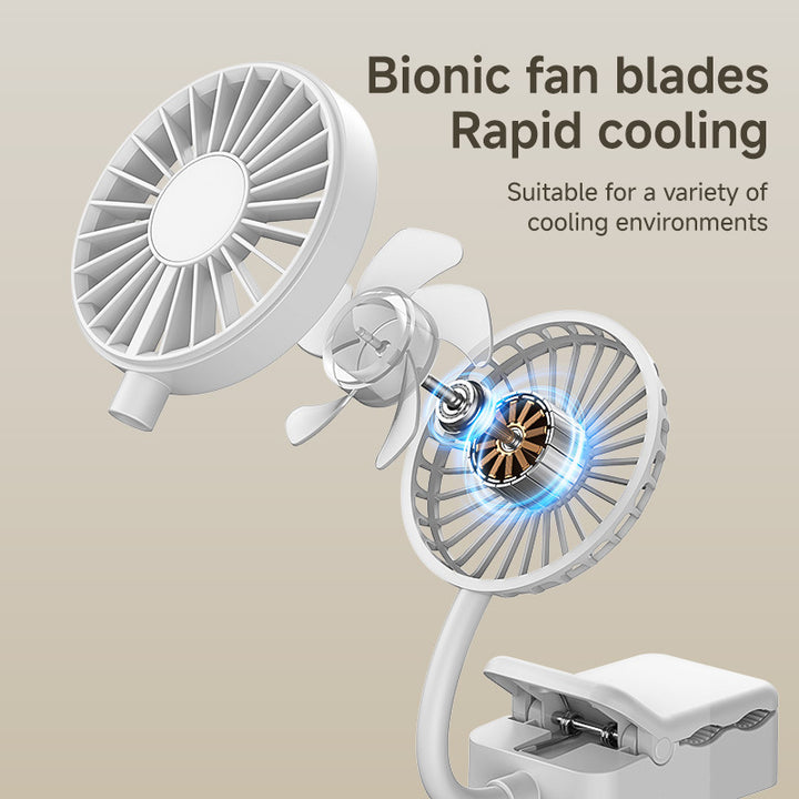 Unisex portable clip fan with adjustable arm Bowlift