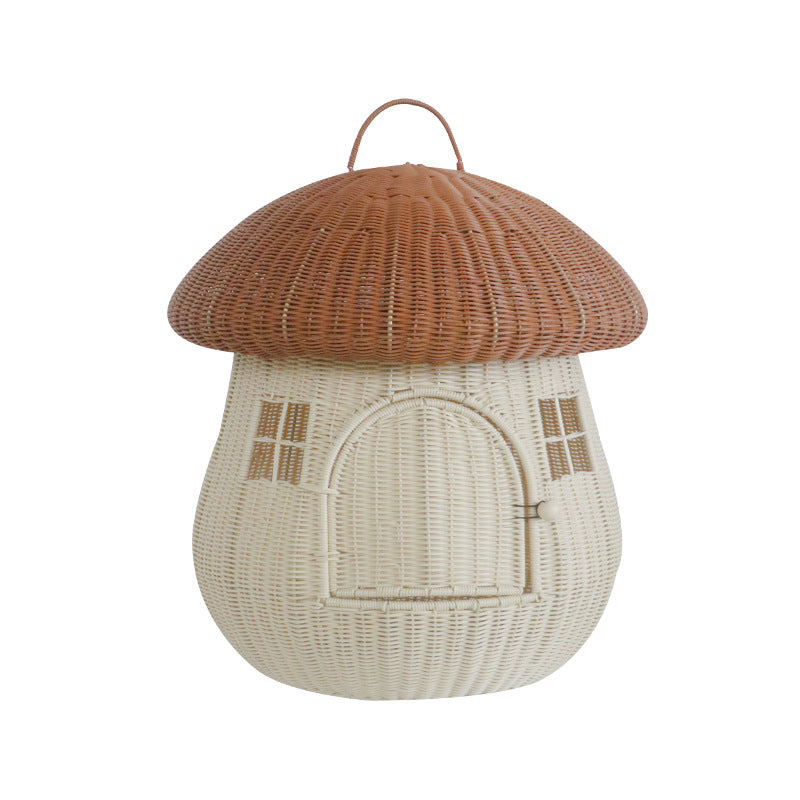 Playful cat basket in mushroom design Bowlift