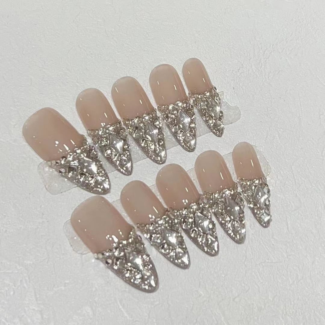 Rhinestone Stiletto Press-On Nail Set Bowlift