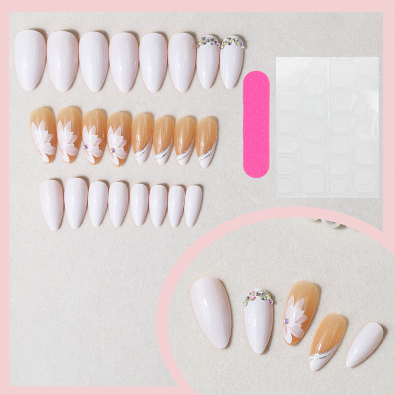 Elegant Botanical-Themed Press-On Nail Set Bowlift