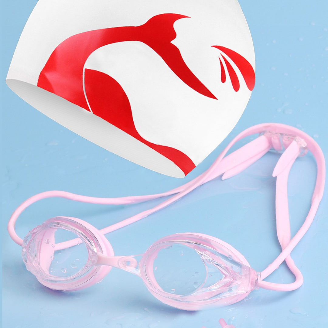 Swimming goggles with adjustable head strap and comfort nose piece Bowlift