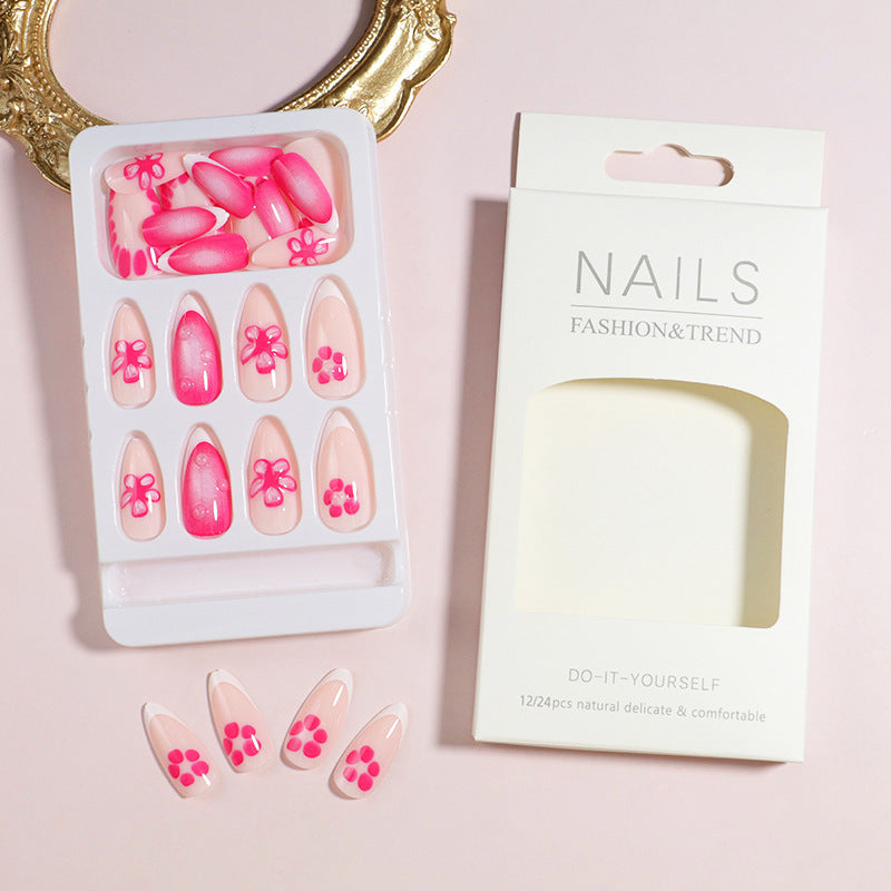 Premium Press-On Nail Set with Decorative Accents Bowlift