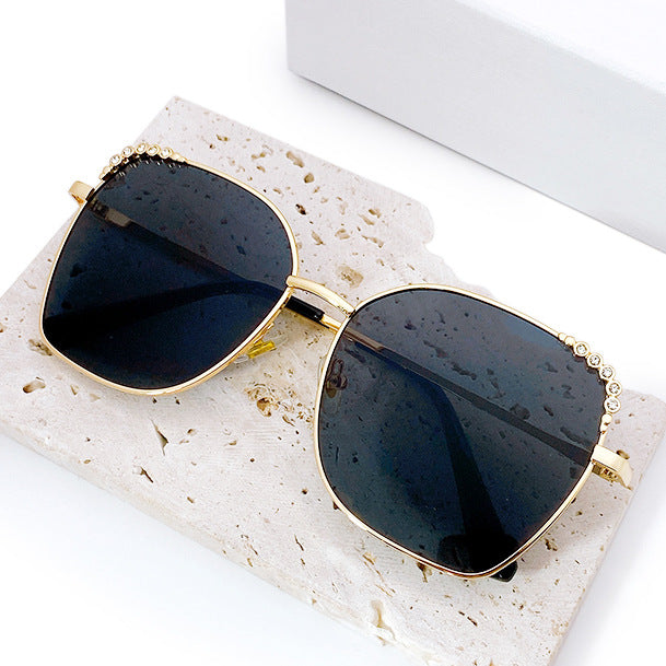 Elegant Square Sunglasses with Sparkling Accents Bowlift