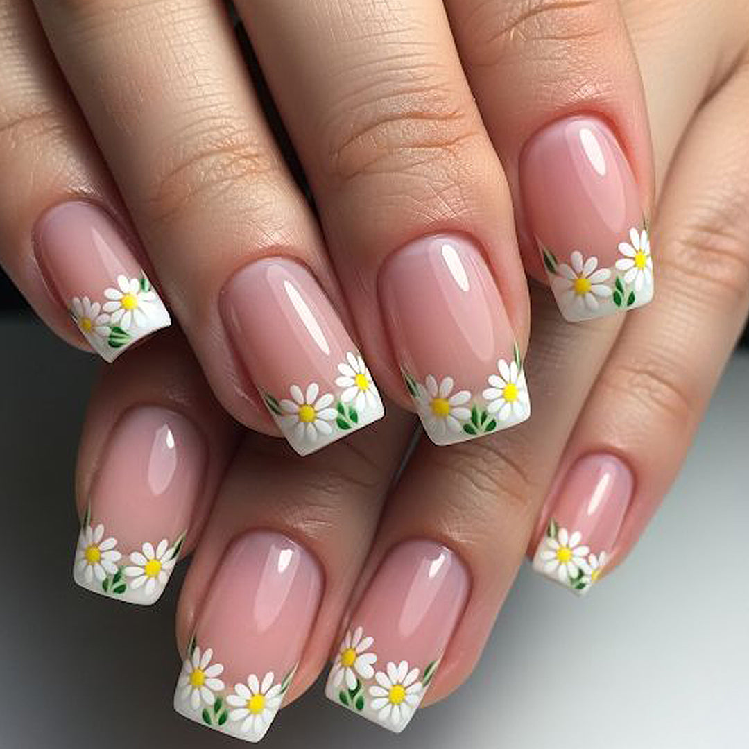 Floral French Tip Nail Art Kit Bowlift