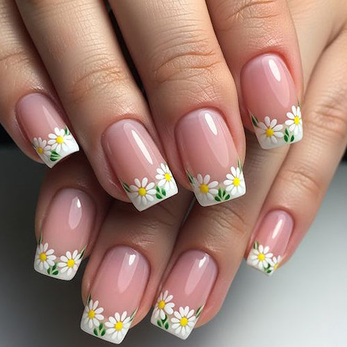 Floral French Tip Nail Art Kit Bowlift