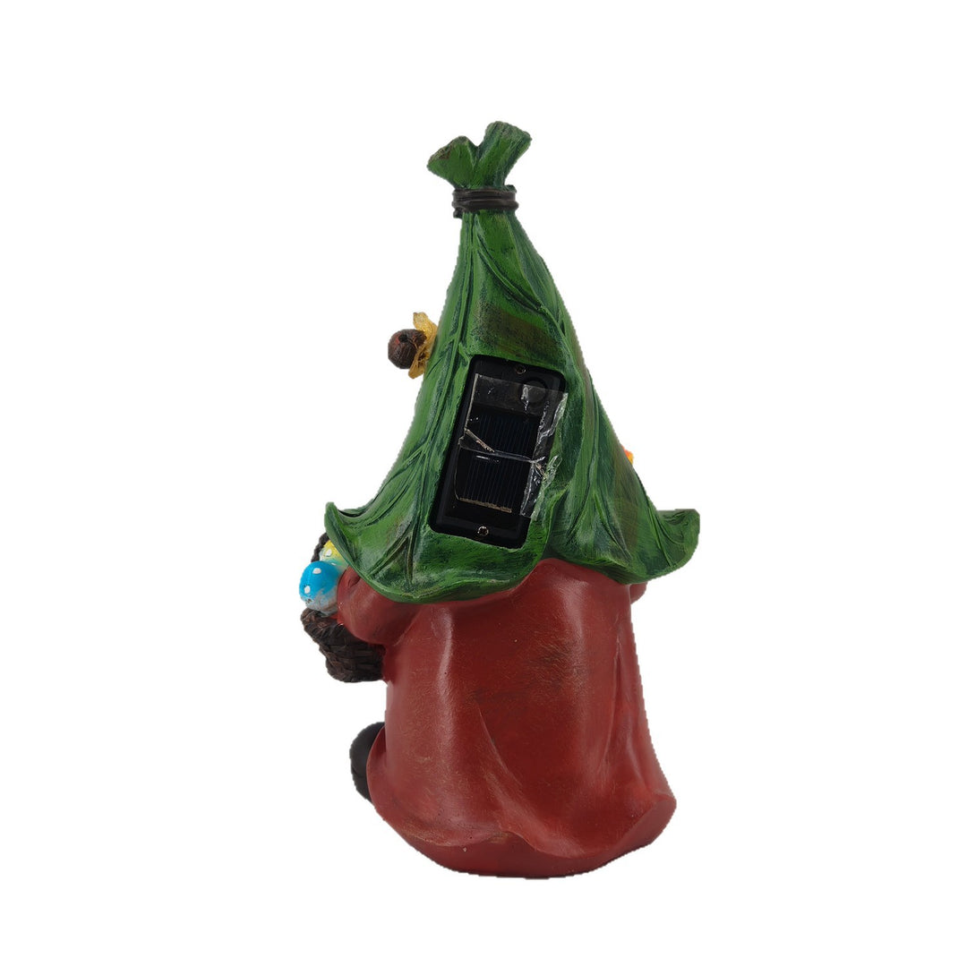 Outdoor Solar LED Mushroom Gnome Garden Statue Light Bowlift