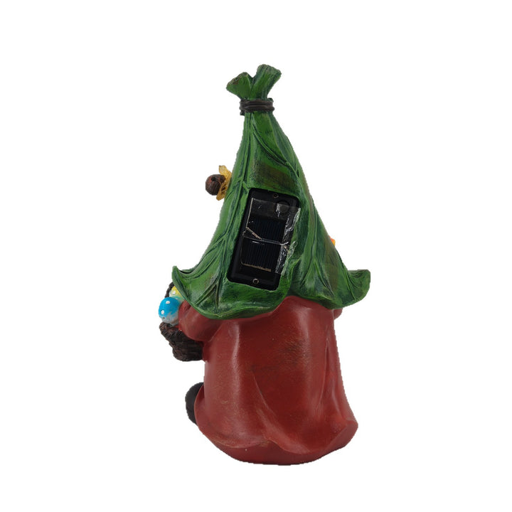 Outdoor Solar LED Mushroom Gnome Garden Statue Light Bowlift