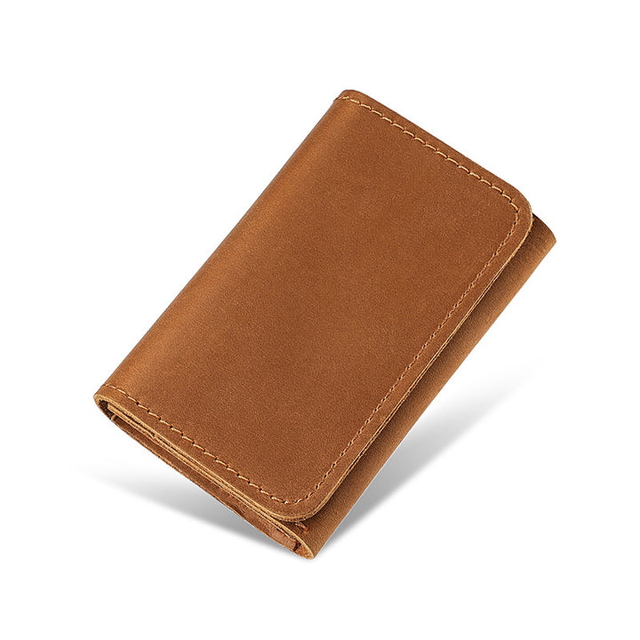 Compact full-grain leather bifold card wallet Bowlift