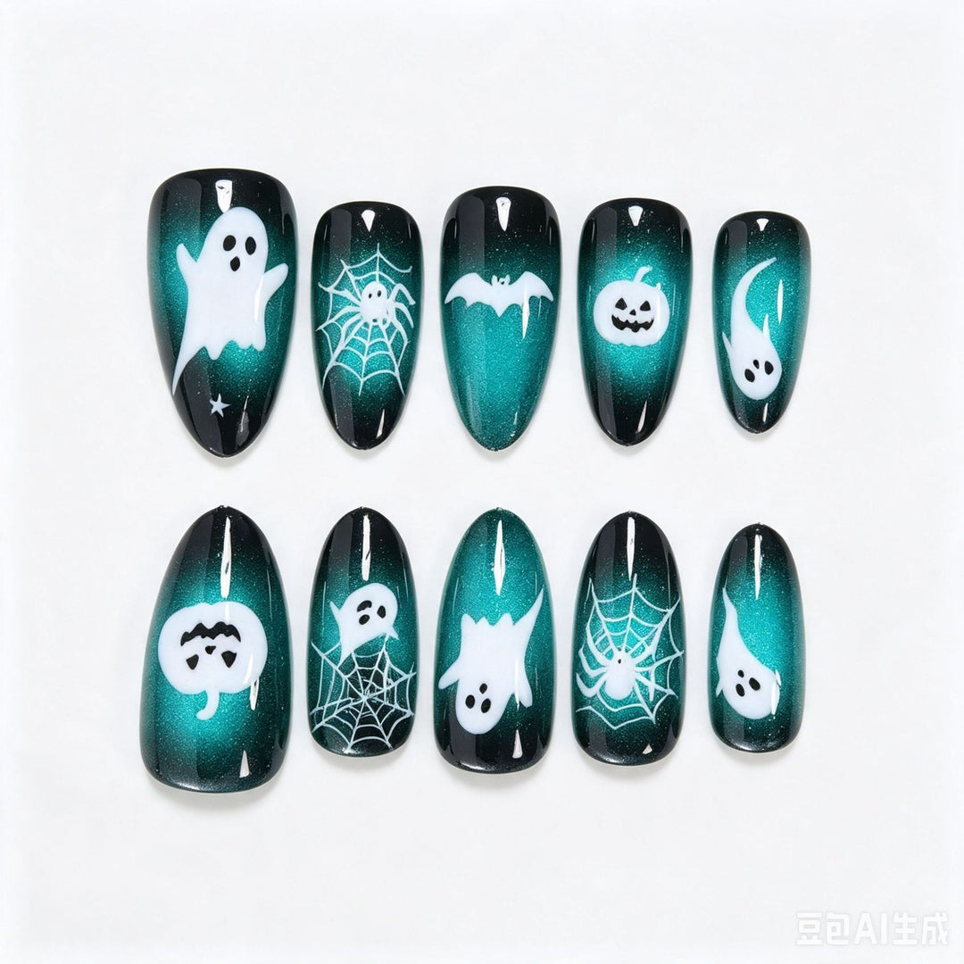 Halloween-Themed Press-On Nail Art Set Bowlift