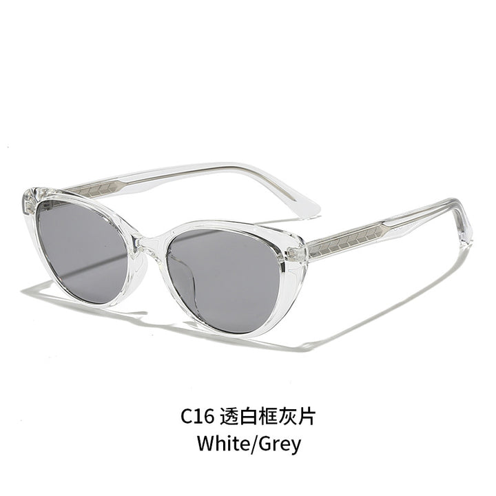 Women's Cat-Eye Sunglasses with Transparent Frame and UV Protection Bowlift
