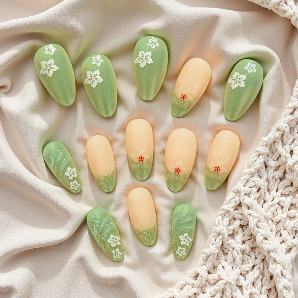 Artificial Nails Set with Filigree Flower Patterns Bowlift