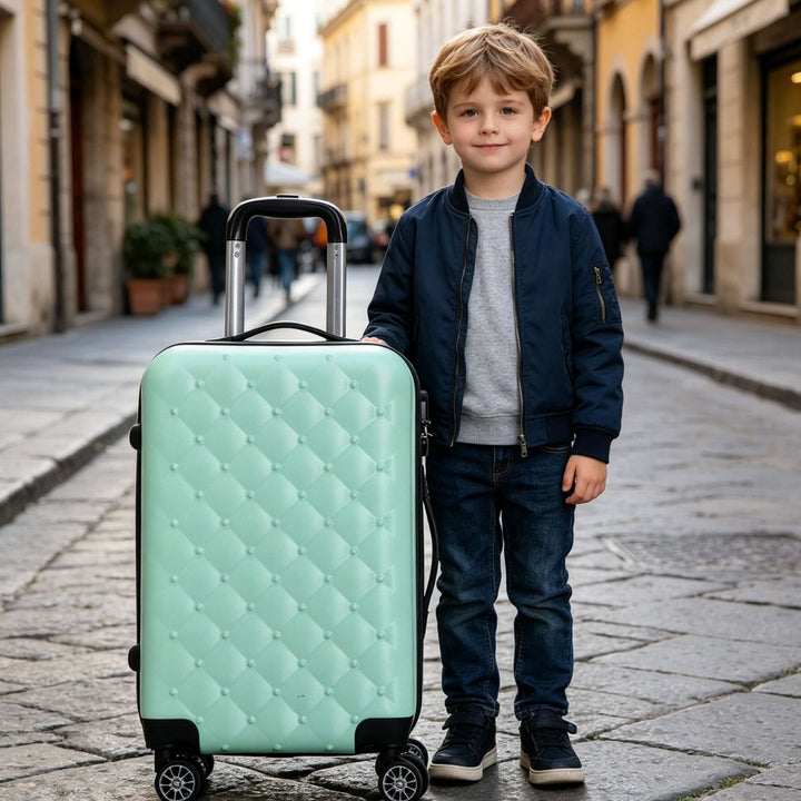 Unisex Quilted Hard Shell Carry-On Suitcase Bowlift