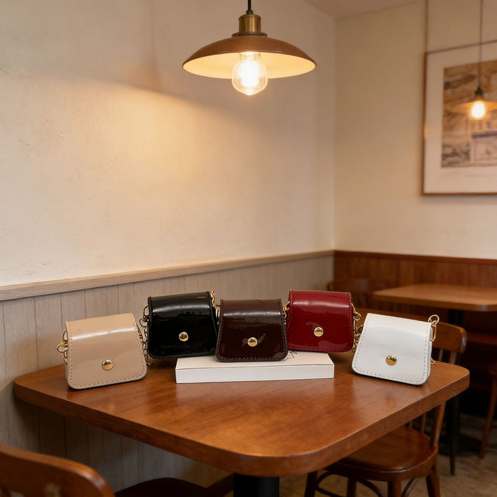 WoChic Patent Leather Crossbody Bag Bowlift