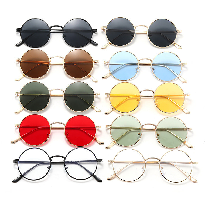 Ladies fashionable glasses with round lenses and fine metal frame Bowlift