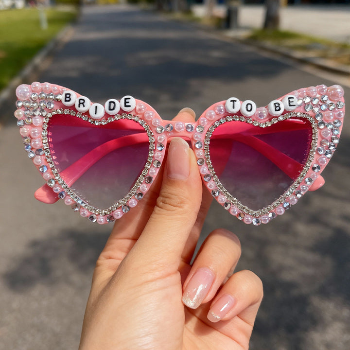 Heart-Shaped Pearl-Embellished Sunglasses Bowlift