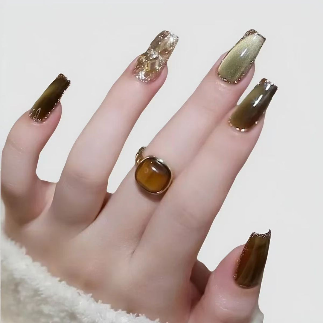 Glamorous Luxurious Press-On Nail Set Bowlift