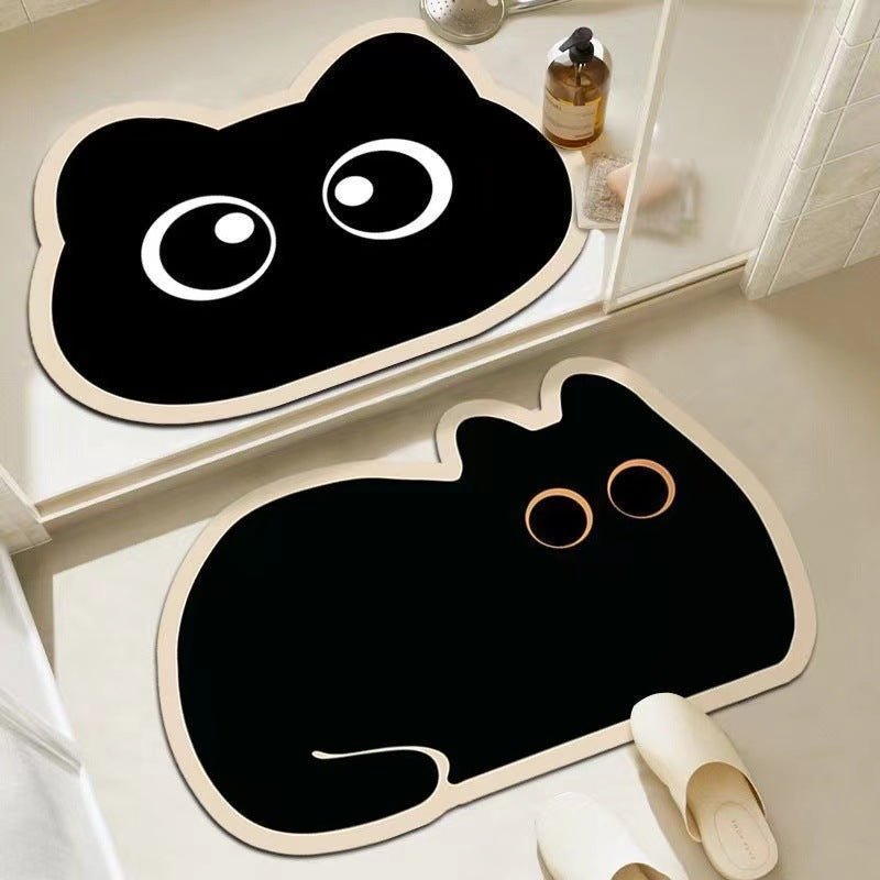 Cute Cartoon Cat Shaped Bath Mat