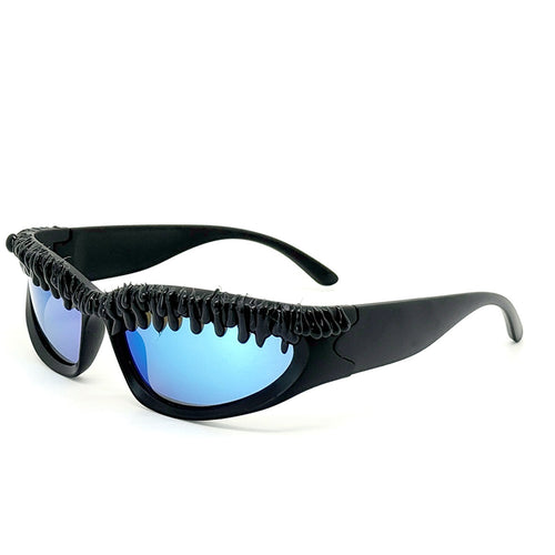 Women futuristic sport sunglasses with unique wave frame Bowlift