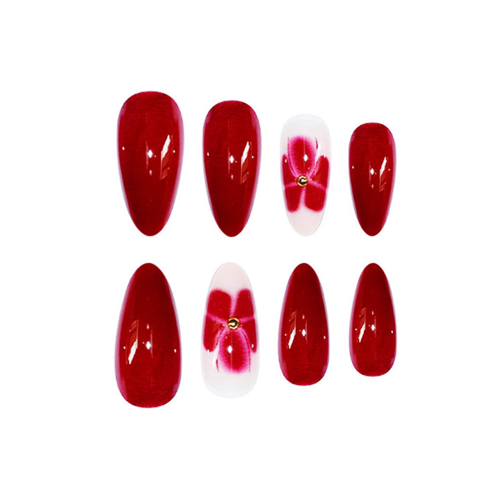 Elegant Floral Press-On Nail Art Extensions Bowlift 1787913949