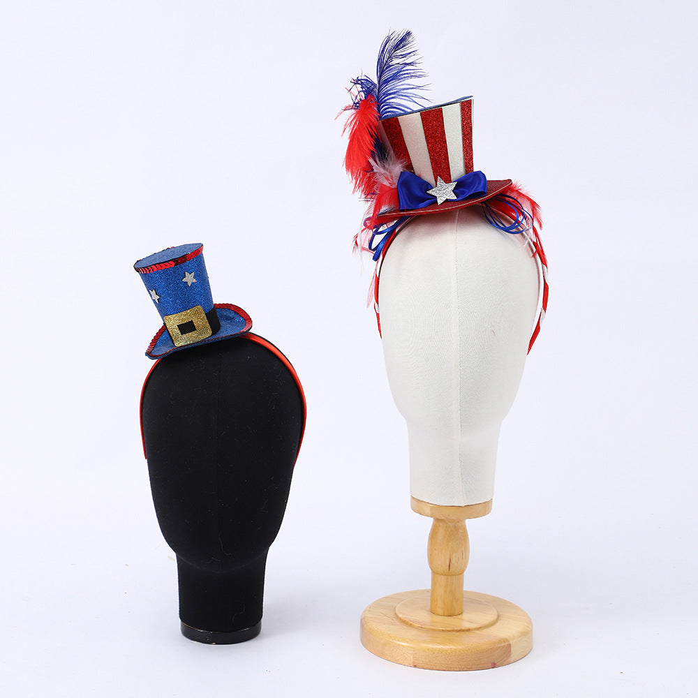 Independence Day novelty plush mini top hat headband Bowlift