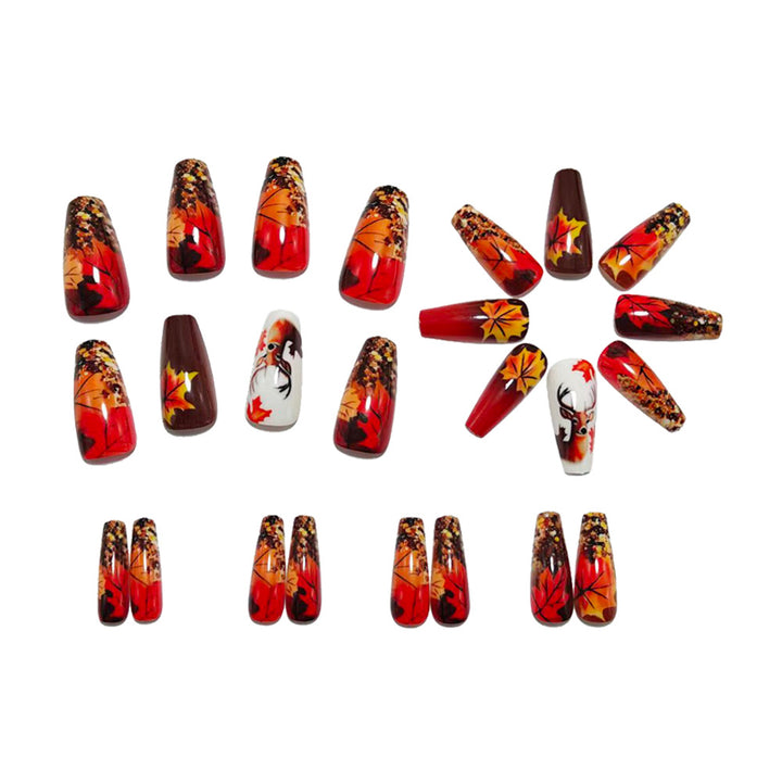 Artificial nail art with autumn leaf design Bowlift