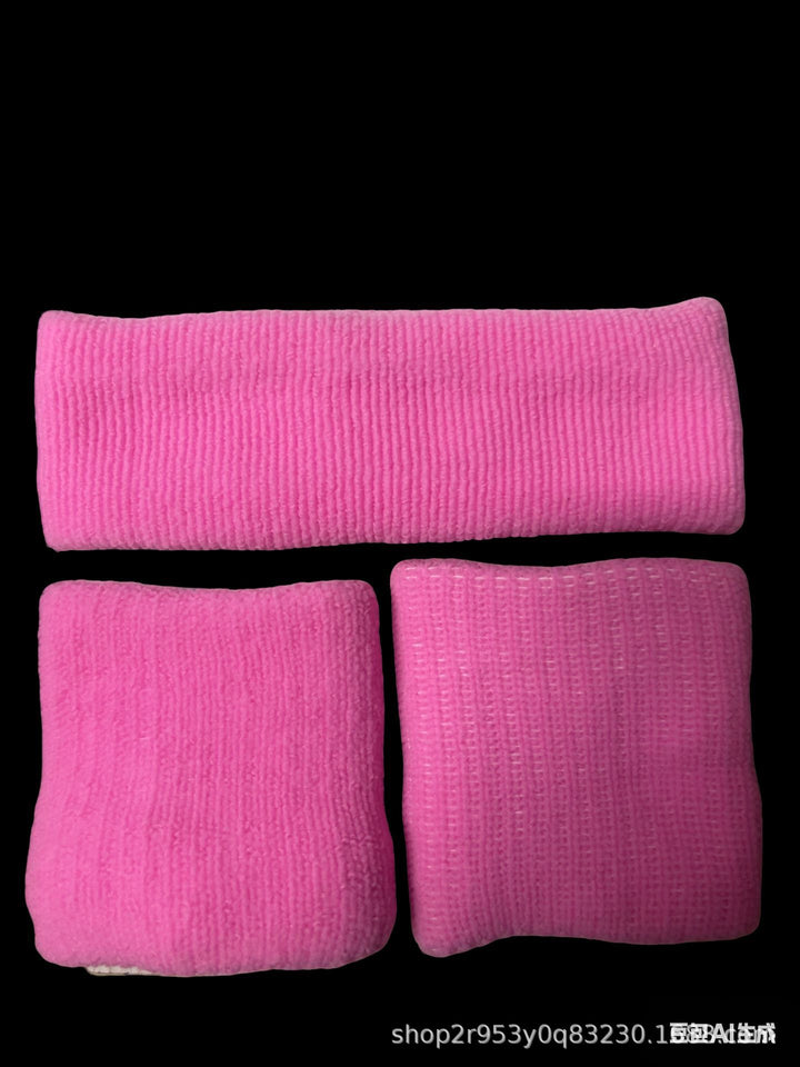 Sports Terry Sweatband Set for Head and Wrists Bowlift