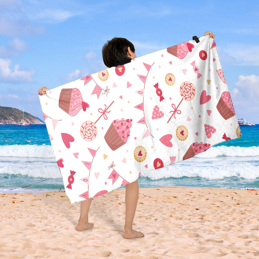 Beach blanket with colorful cupcake design Bowlift
