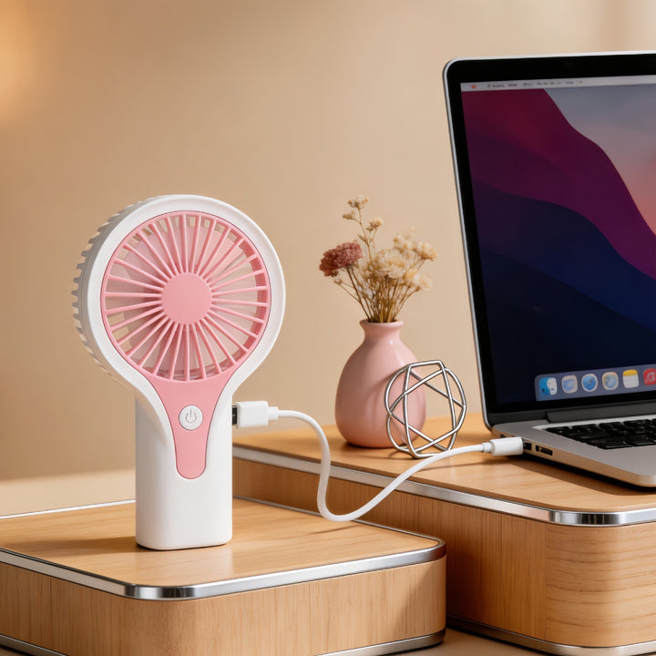 Women's Portable USB Hand Fan with Ergonomic Handle Bowlift