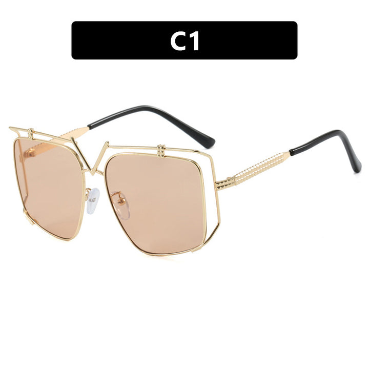 Women's futuristic oversized sunglasses with unique geometric frame Bowlift
