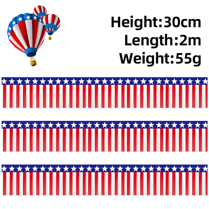 Unisex decorative table fringe set with star border and long fringes for party and event decoration Bowlift