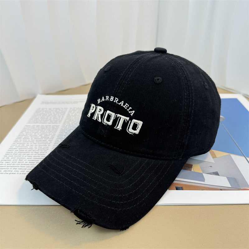 Men's Vintage-Inspired Distressed Baseball Cap Bowlift