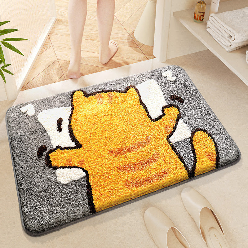Cute Cartoon Bunny-Themed Bath Mat Bowlift