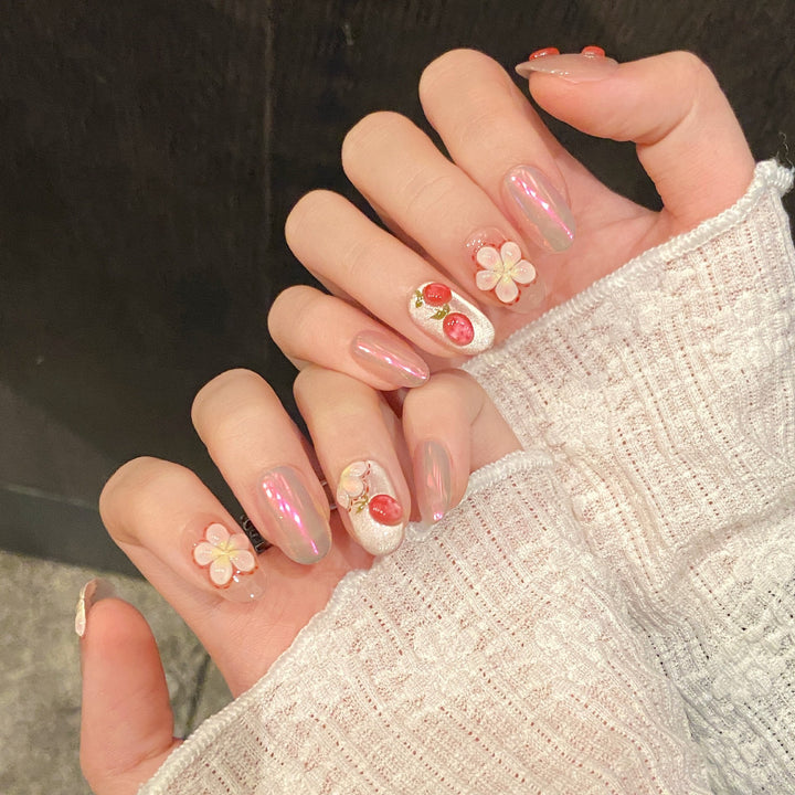 Artistic Press-On Nail Set Bowlift