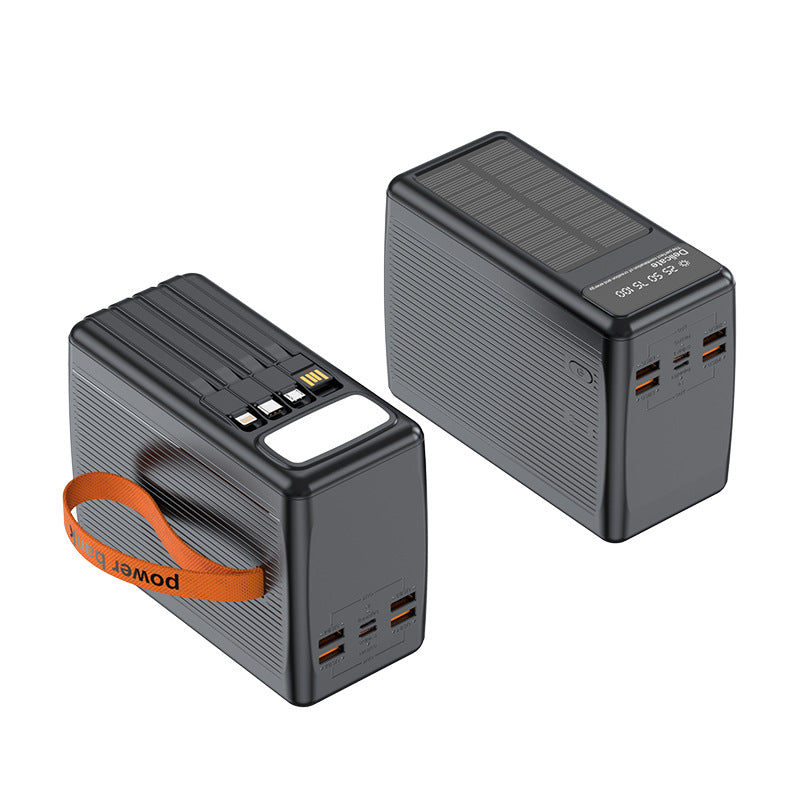 Solar Power Bank with Multifunctional USB Connections and Digital Charge Level Indicator Bowlift