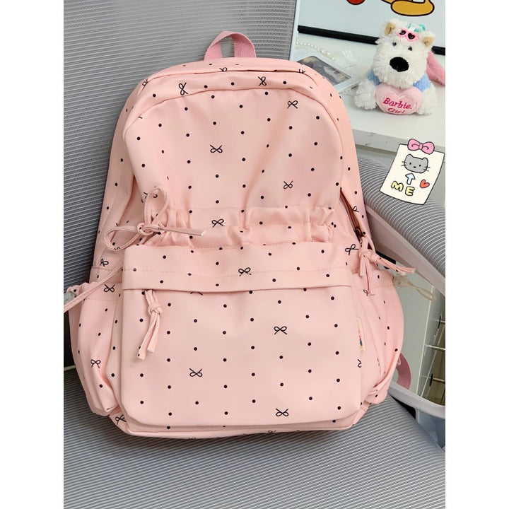 Stylish Polka Dot Casual Backpack Bowlift