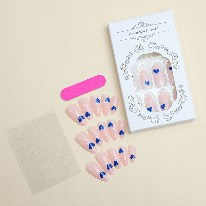 Heart-Embellished Press-On Nail Set Bowlift