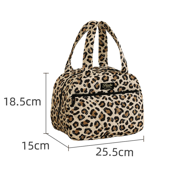 Stylish Leopard Print Travel Handbag Bowlift
