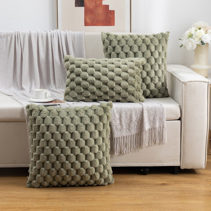 Plush Honeycomb Textured Throw Pillow Cover Set Bowlift
