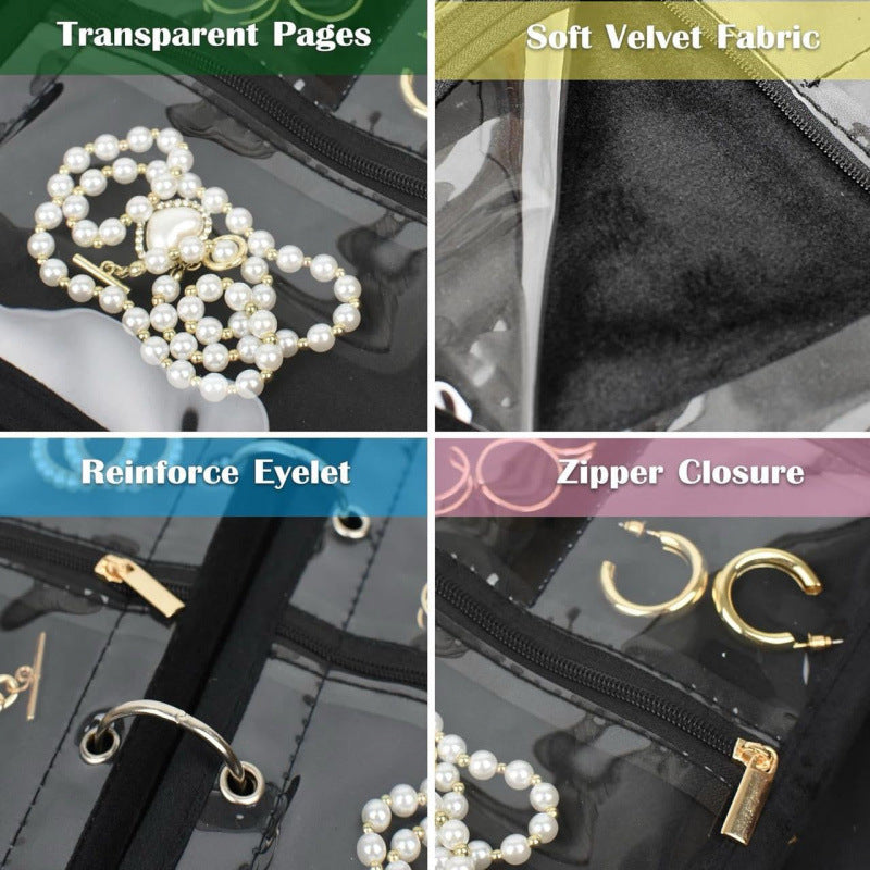 Jewelry Organizer Bag with Multiple Transparent Compartments Bowlift