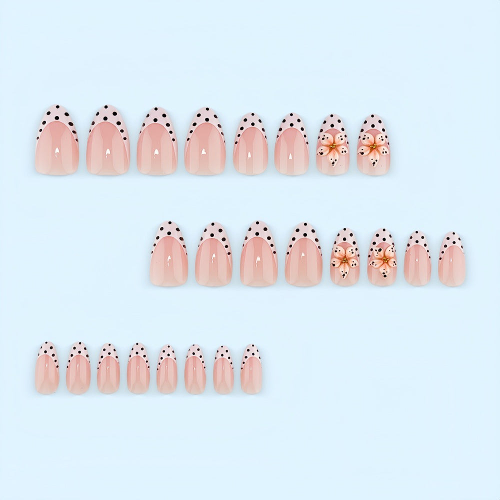 Creative artificial nails with floral design and glamorous accents Bowlift