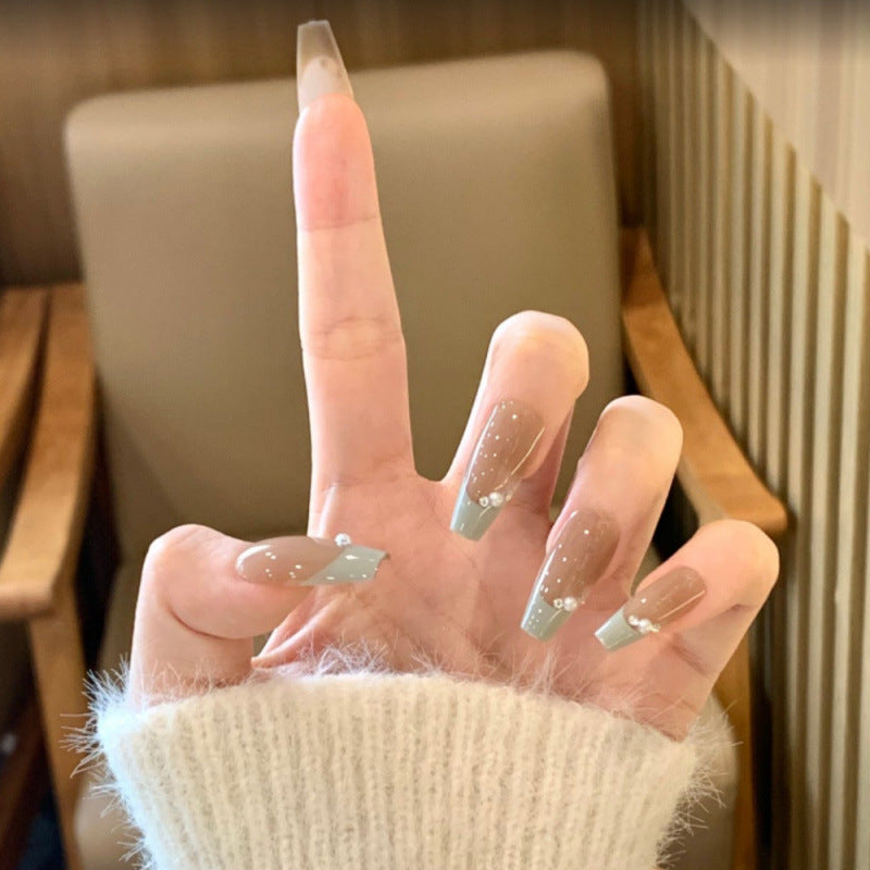 Artificial Nails Set with Glitter Design Bowlift