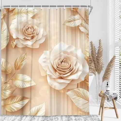 Floral Embossed Shower Curtain Bowlift